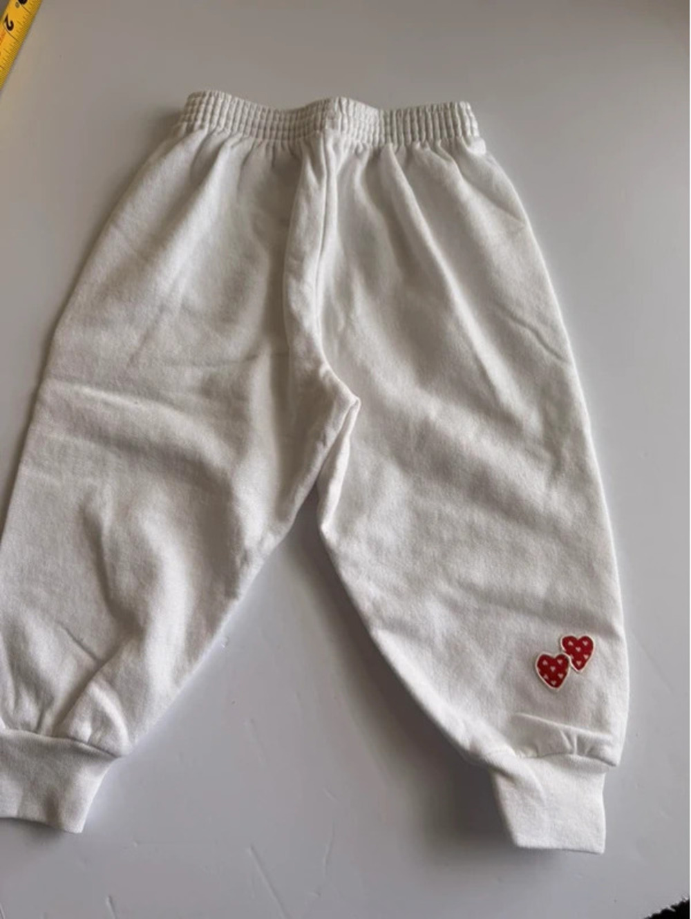 Vintage Garanimals Size 24 Months White Sweatpants Red Hearts Made In USA